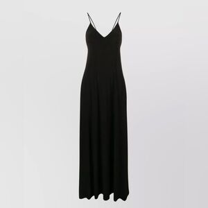 Norma Kamali V-Neck Maxi Dress with Spaghetti Straps